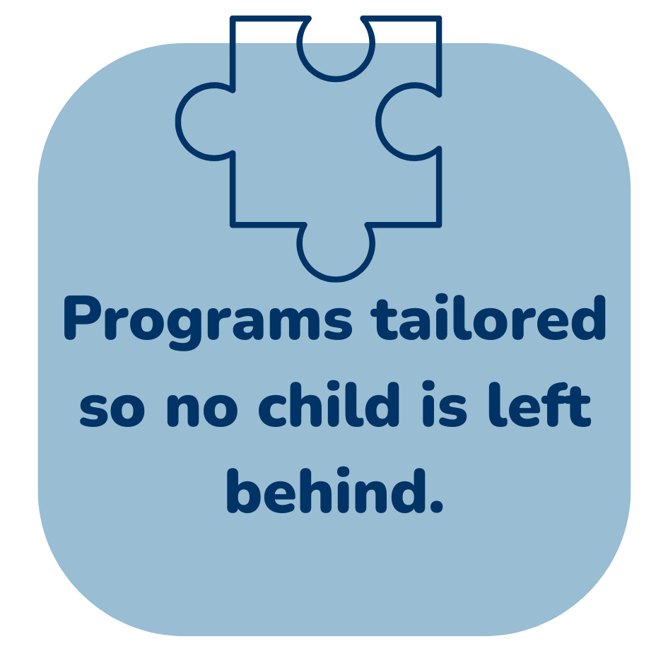 Programs tailored so no child is left behind.
